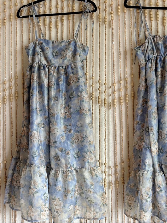 wild fable Dresses & Skirts - NWOT Romantic Vintage Floral Boho Light Blue Floral Chiffon Ruffle Flowy Dress
